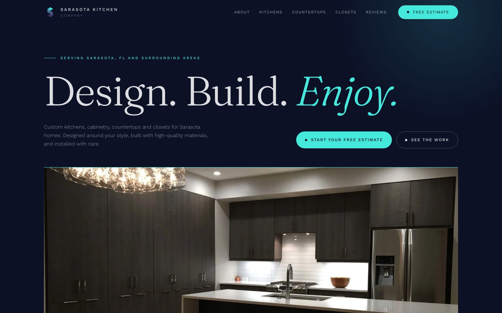 The new Sarasota Kitchen Company homepage concept