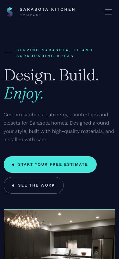 The new homepage on a phone
