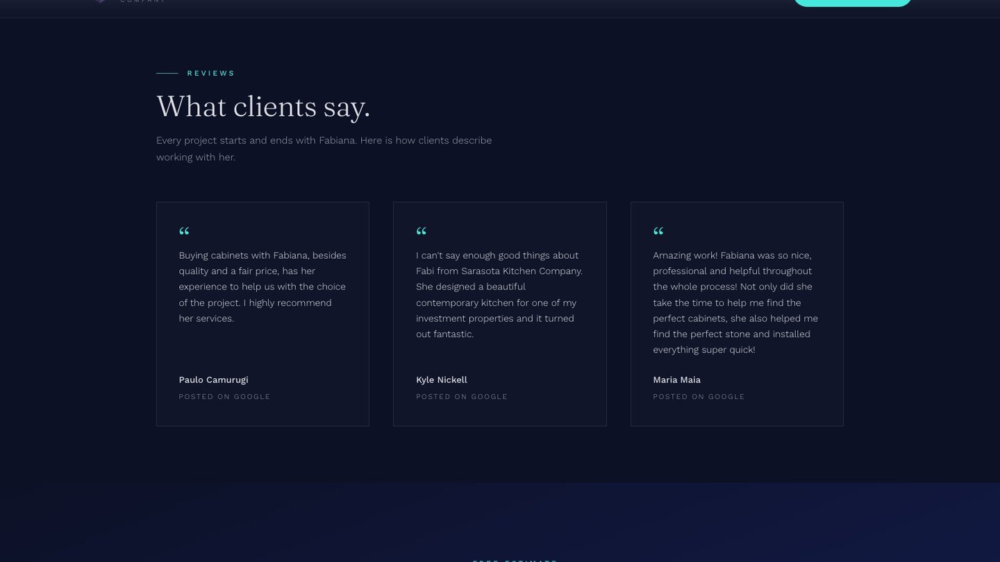 The reviews section of the new homepage