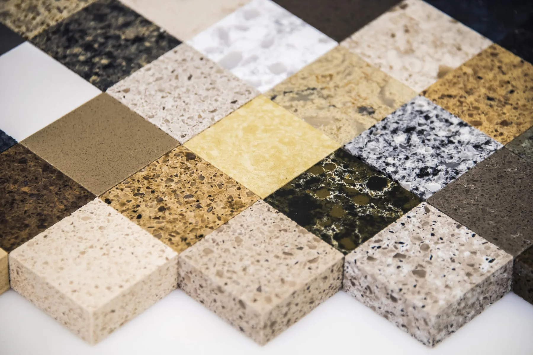 Granite countertop material samples