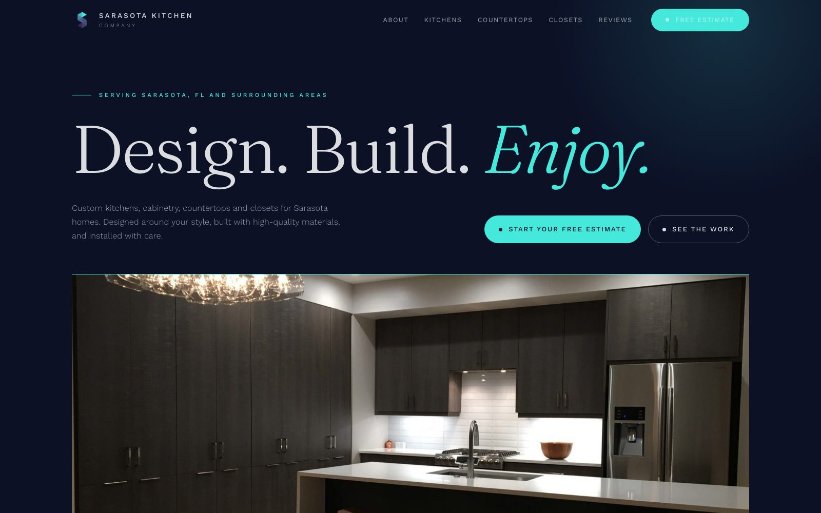 The new Sarasota Kitchen Company homepage concept