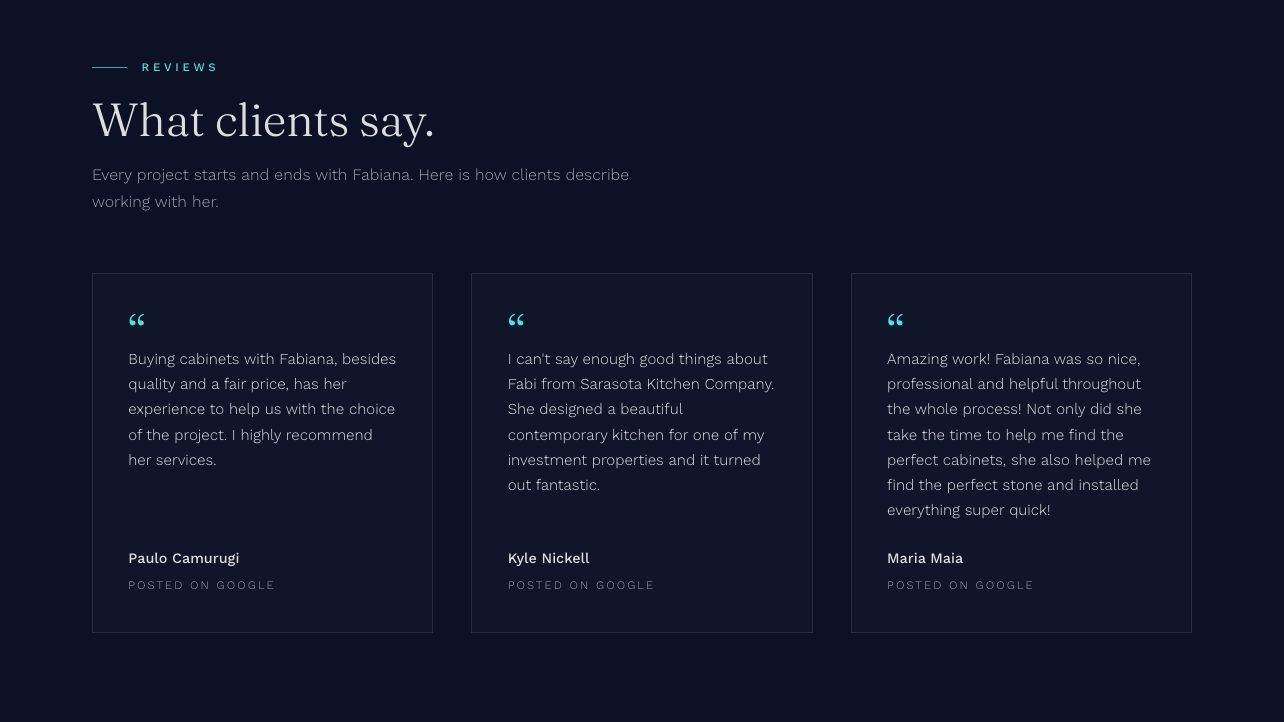 The reviews section of the new homepage